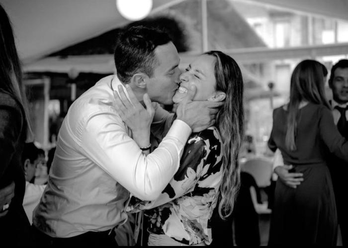 意大利滑雪运动员丹尼尔·佩西翁及其女友伊莉莎